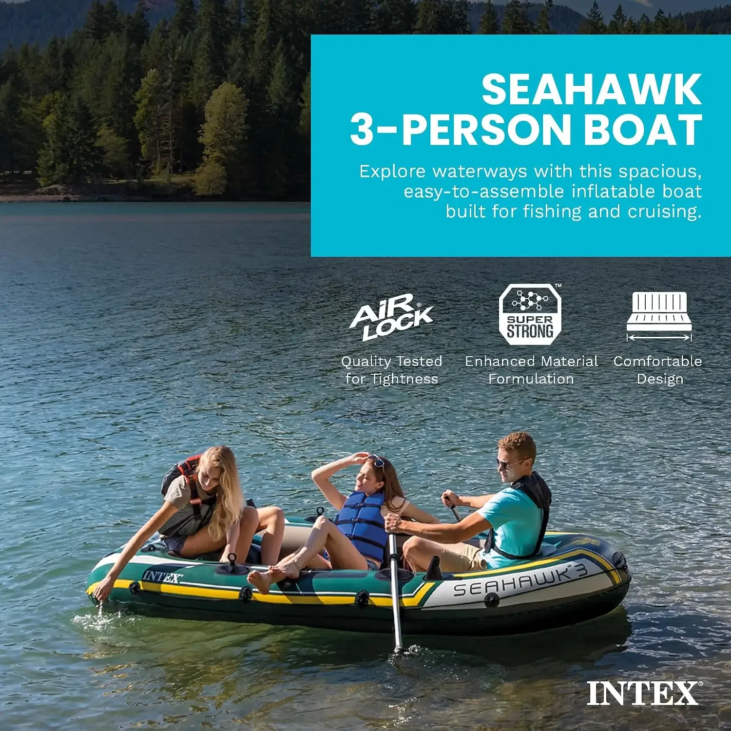 INTEX 66332EP Seahawk 2 Inflat - Fishing Boat Aluminum ulasan dan harga